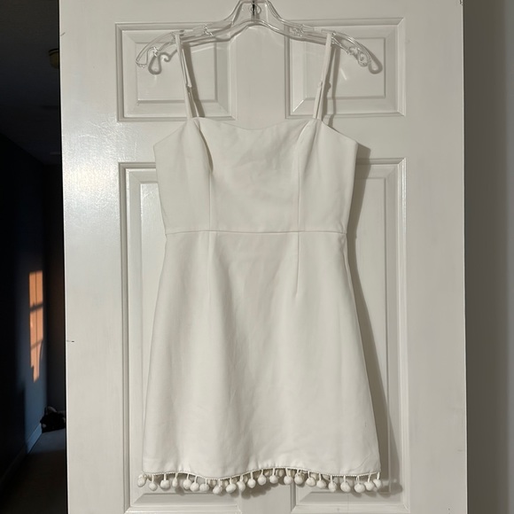 French Connection Whisper Pom Pom Mini Dress - Picture 1 of 5